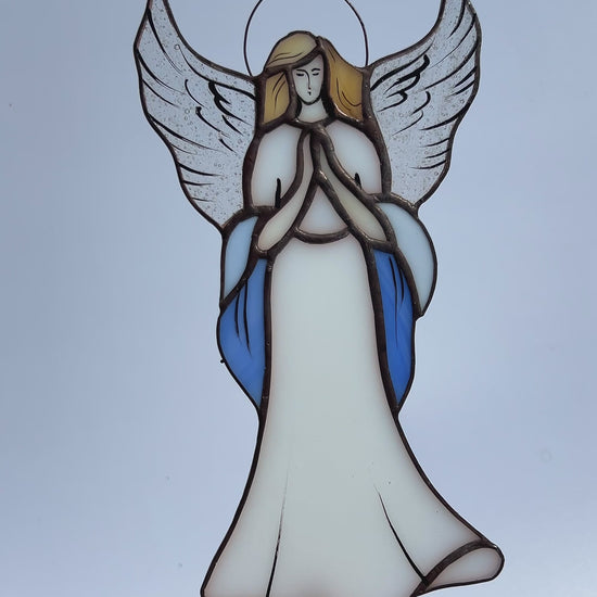 Praying Angel Stained Glass Suncatcher