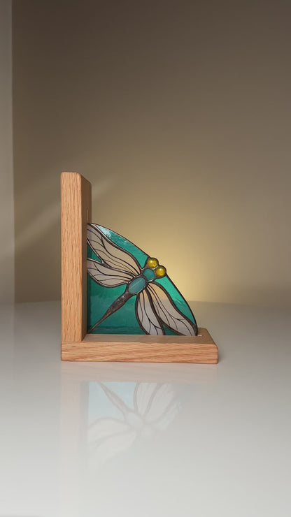 Dragonfly Stained Glass Bookends