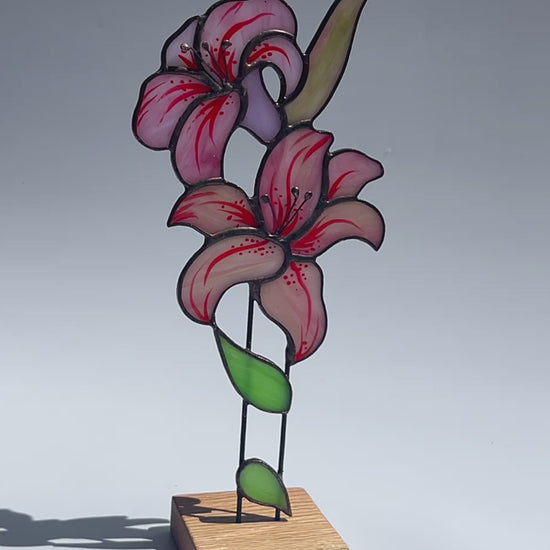 Lily Flower Stained Glass Tabletop