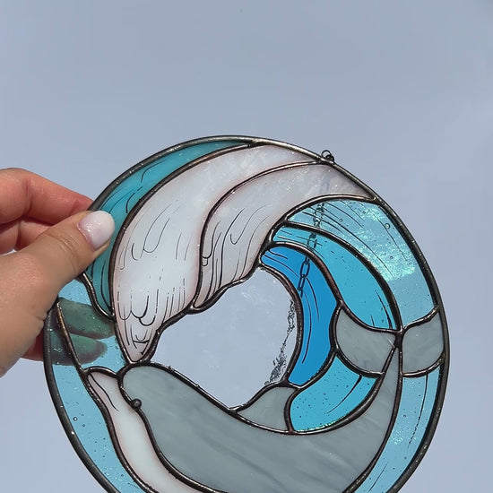 Dolphin Stained Glass Suncatcher