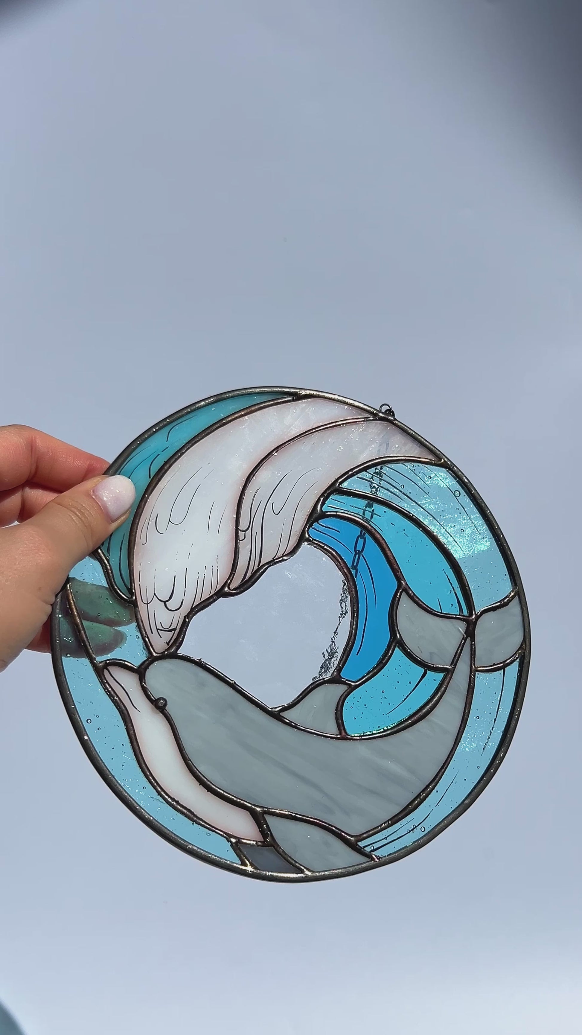 Dolphin Stained Glass Suncatcher