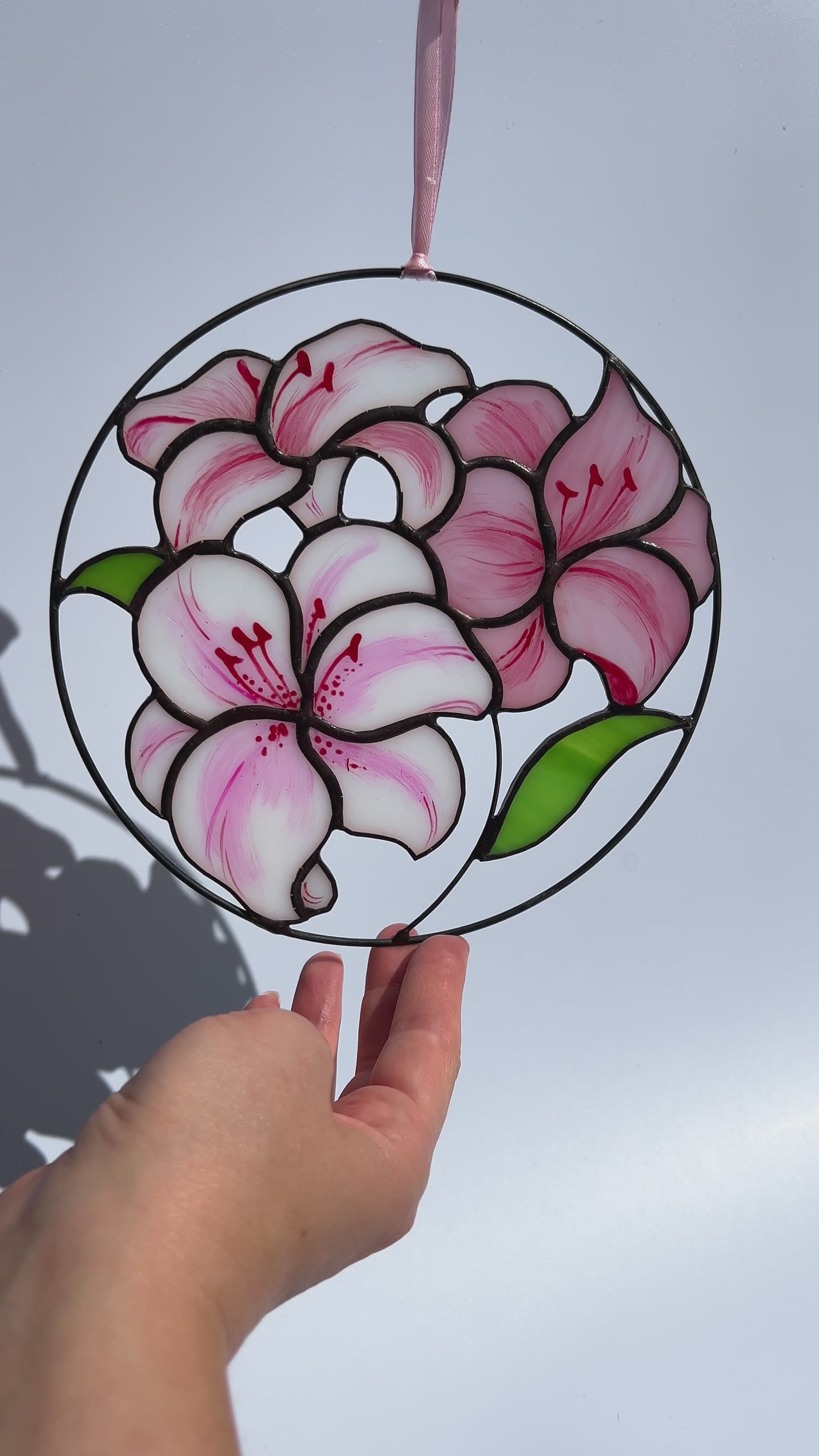 Lily Flower Stained Glass Suncatcher