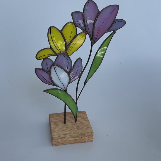 Crocus Flower Stained Glass Tabletop