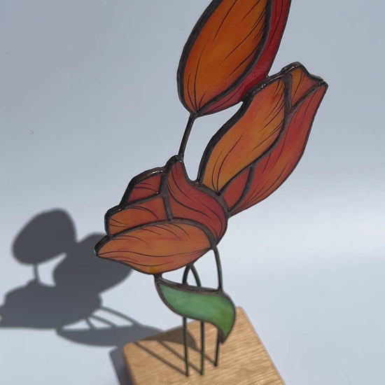 Tulip Flower Stained Glass Tabletop