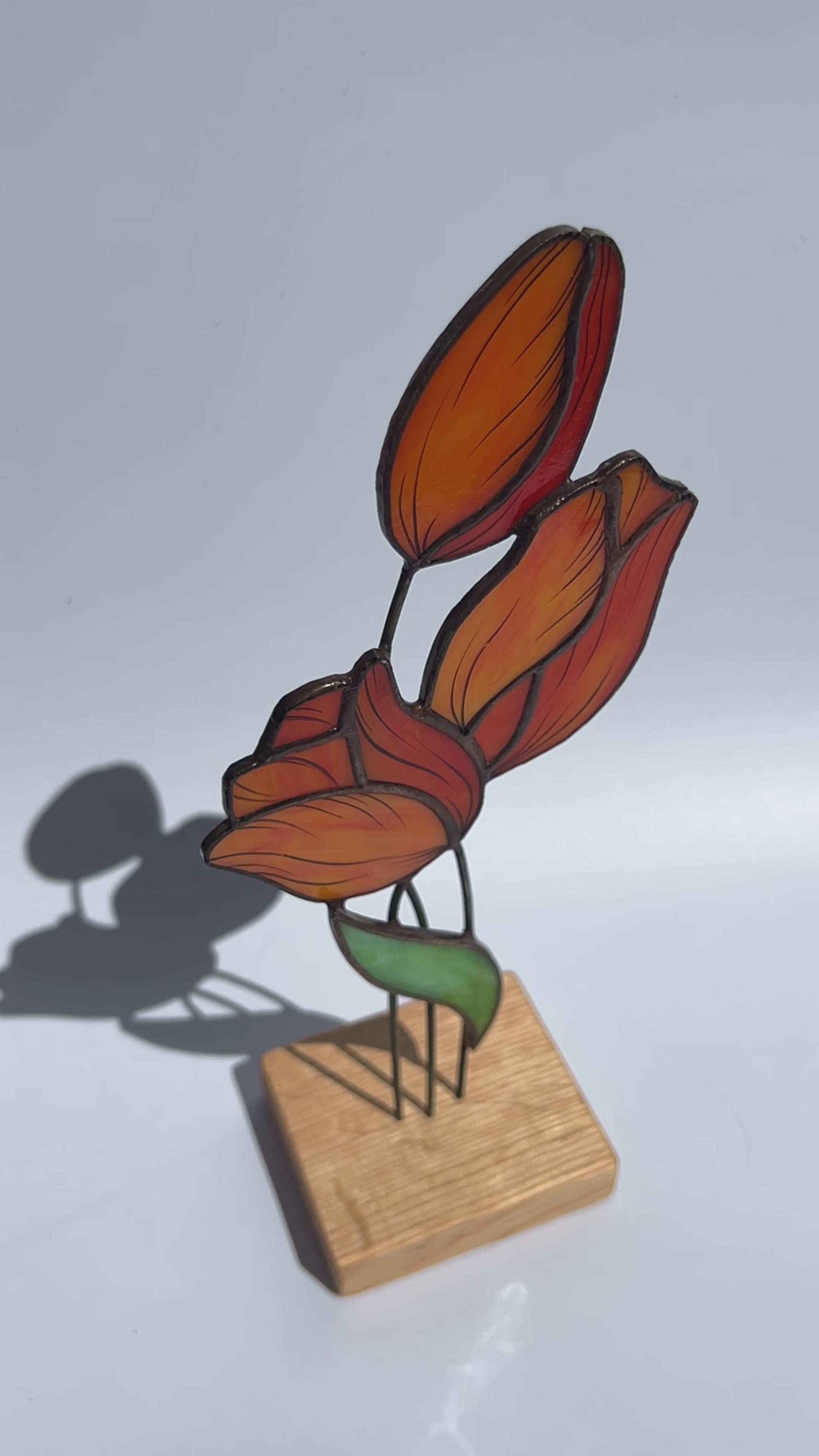 Tulip Flower Stained Glass Tabletop