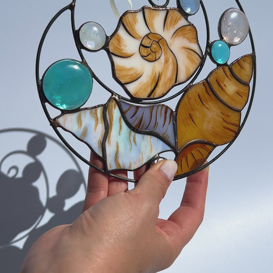 Sea Shells Stained Glass Suncatcher