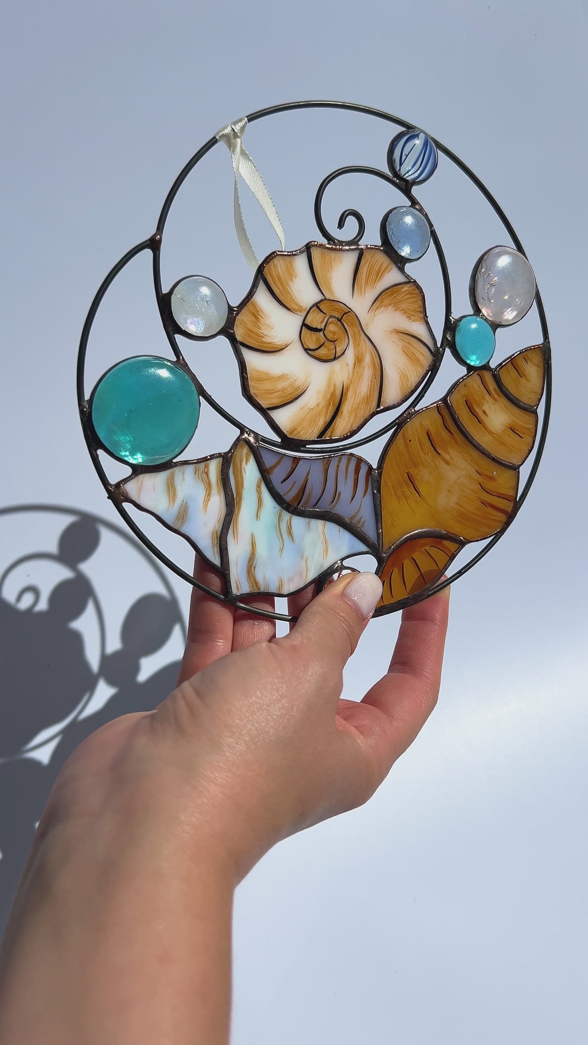 Sea Shells Stained Glass Suncatcher