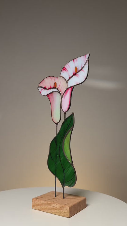 Calla Lily Flower Stained Glass Tabletop
