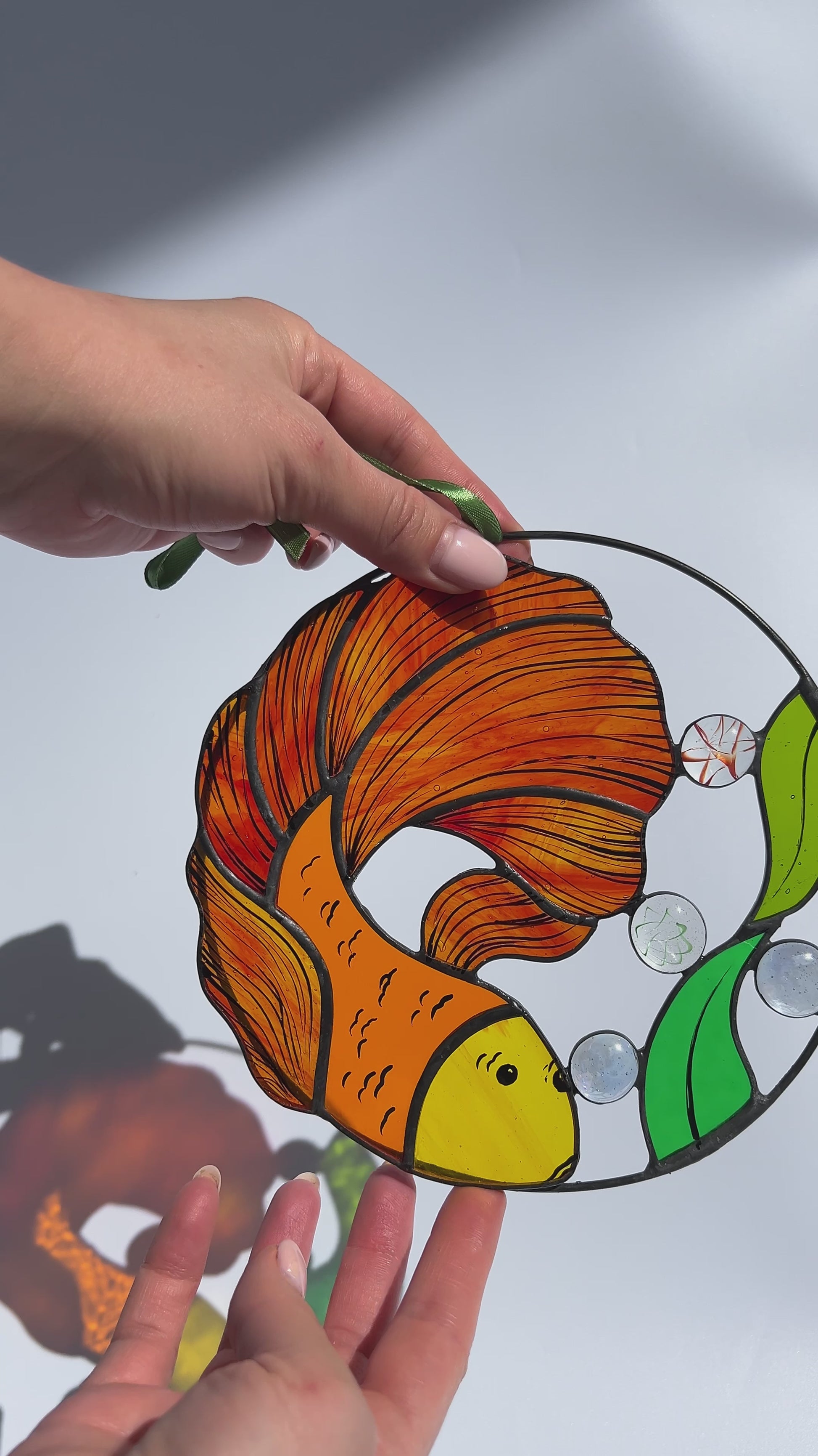 Goldfish Stained Glass Suncatcher