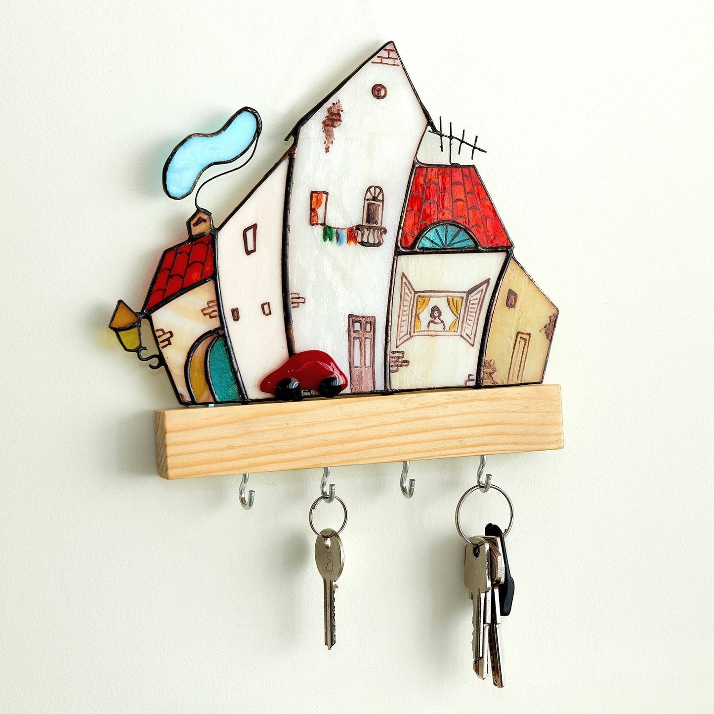 Stained Glass Wall Key Holder