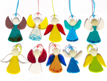 Set of 3/10/20 Fused Glass Angels