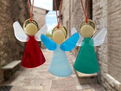 Set of 3/10/20 Fused Glass Angels