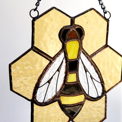Honey Bee Stained Glass Suncatcher