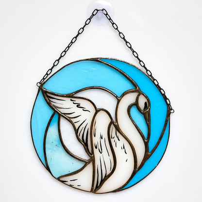 Swan Stained Glass Suncatcher