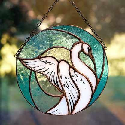 Swan Stained Glass Suncatcher