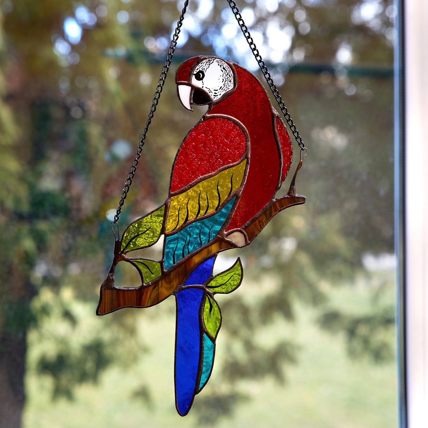 Parrot Stained Glass Suncatcher