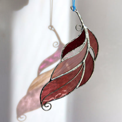 Curved Feather Stained Glass Suncatcher