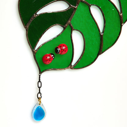 Monstera Deliciosa Stained Glass Suncatcher