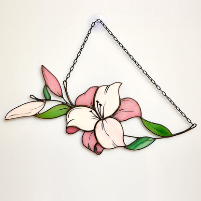 Lily Flower Stained Glass Suncatcher