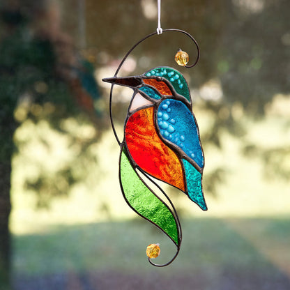 Kingfisher Stained Glass Suncatcher