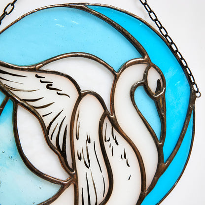 Swan Stained Glass Suncatcher