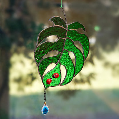 Monstera Deliciosa Stained Glass Suncatcher