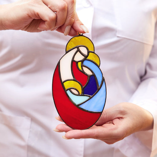 Holy Family Stained Glass Suncathcer