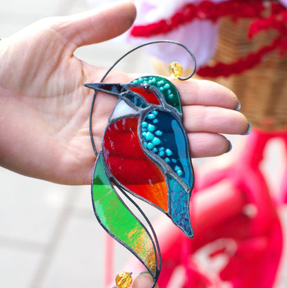 Kingfisher Stained Glass Suncatcher