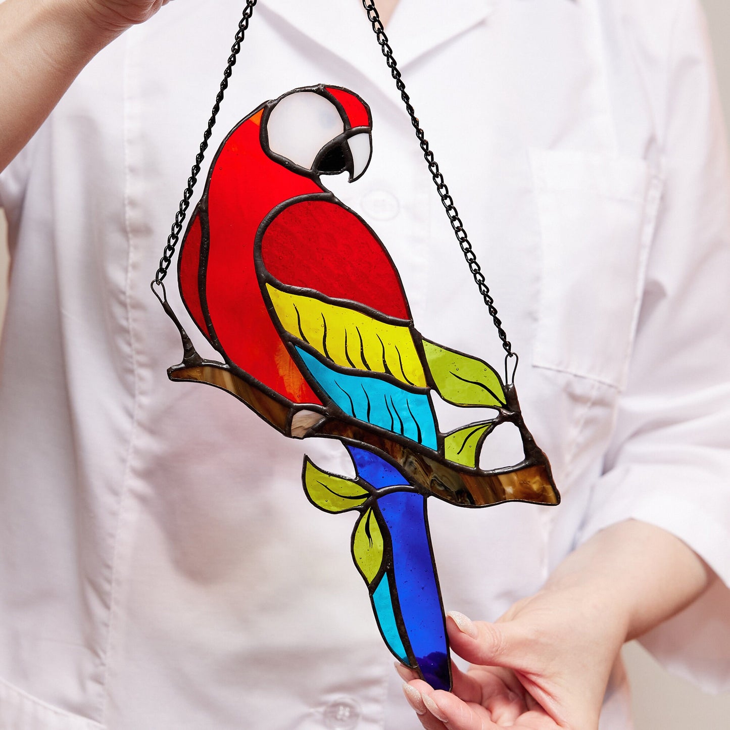 Parrot Stained Glass Suncatcher