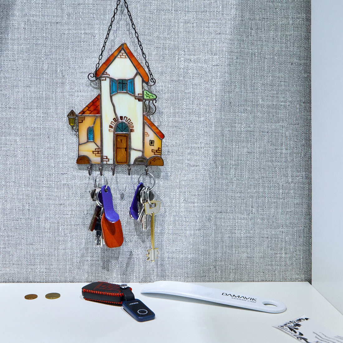 Wall Stained Glass Key Holder – AvalGlass