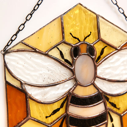 Honey Comb Stained Glass Suncatcher