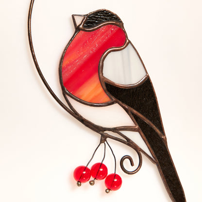 Bullfinch Stained Glass Suncatcher