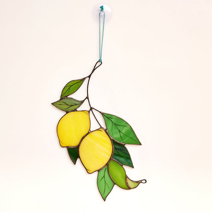 Lemon Branch Stained Glass Suncatcher