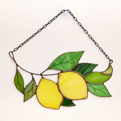 Lemon Branch Stained Glass Suncatcher
