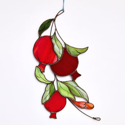Pomegranate Stained Glass Window Hanging