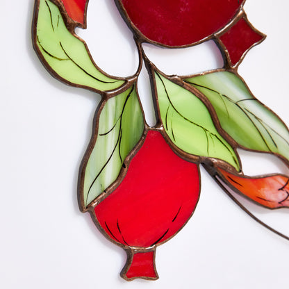 Pomegranate Stained Glass Window Hanging