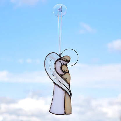 Mourning Angel Stained Glass Suncatcher