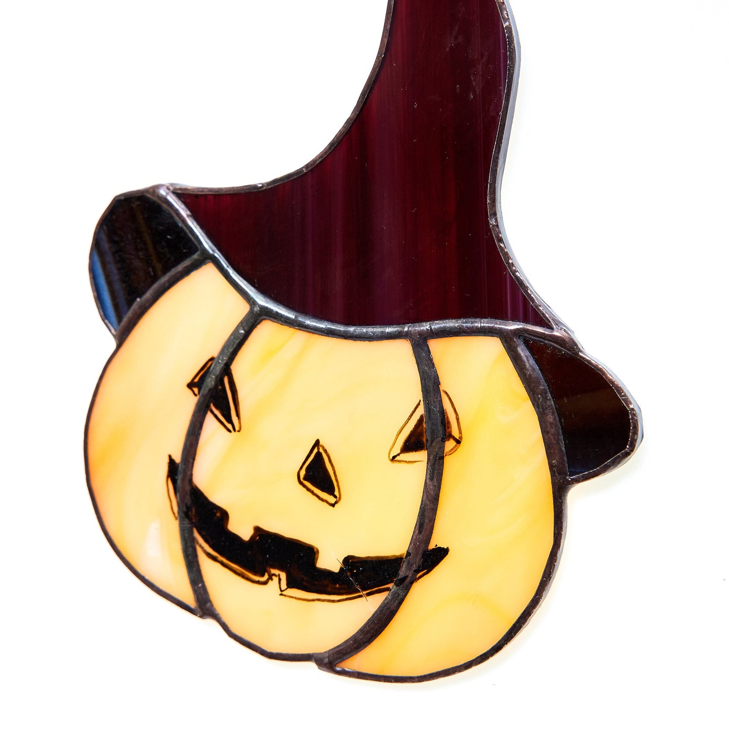 Halloween Pumpkin Stained Glass Decoration