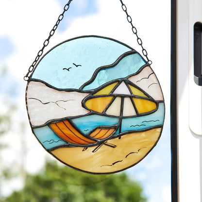 Sea Beach Landscape Stained Slass Suncatcher