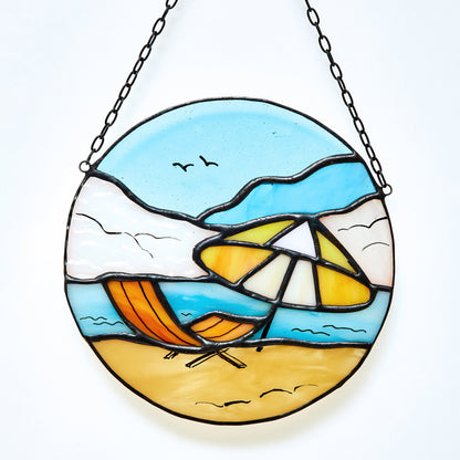 Sea Beach Landscape Stained Slass Suncatcher