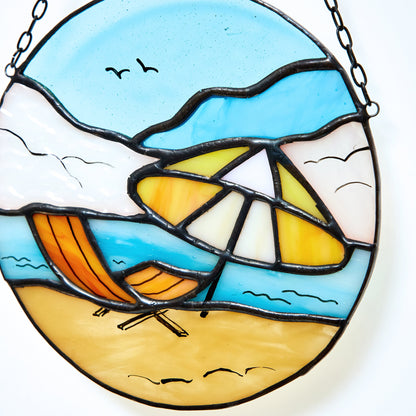Sea Beach Landscape Stained Slass Suncatcher
