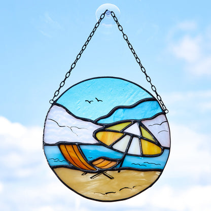 Sea Beach Landscape Stained Slass Suncatcher