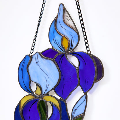 Iris Flower Stained Glass Suncatcher