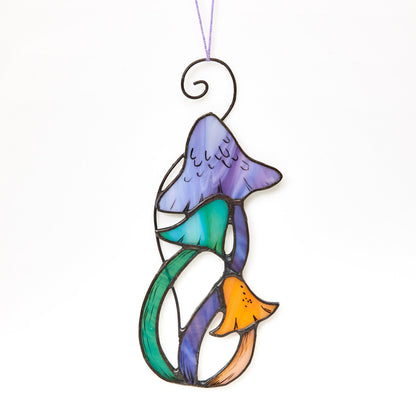 Mushrooms Stained Glass Suncatcher