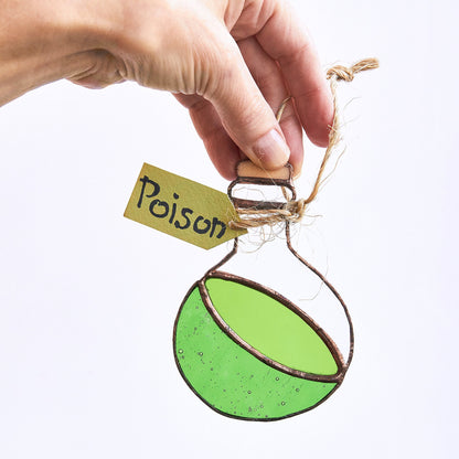 Poison Bottle Stained Glass Halloween Decoration