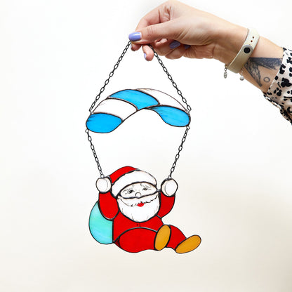 Santa Claus Stained Glass Suncatcher