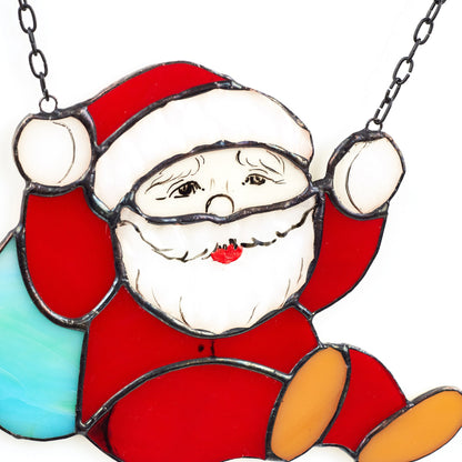 Santa Claus Stained Glass Suncatcher