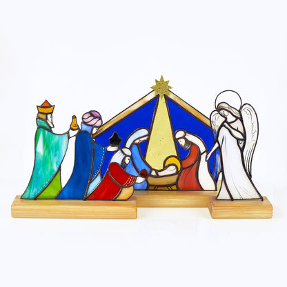 Stained Glass Nativity Set