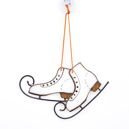 Christmas Skates Stained Glass Suncatcher