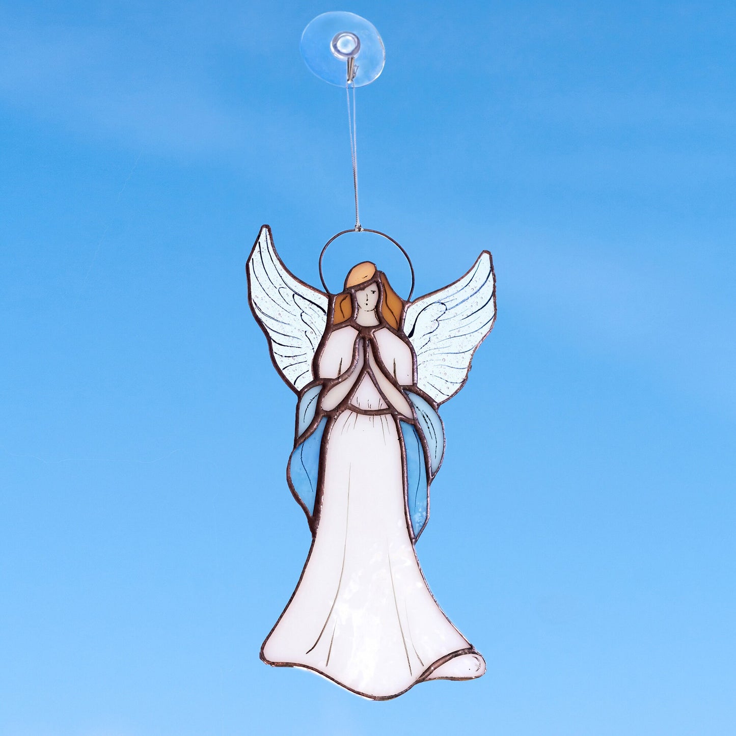 Praying Angel Stained Glass Suncatcher